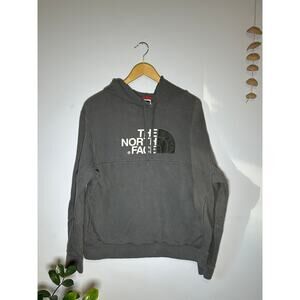 Gray The North Face Half Dome Logo Hoodie Sweatshirt | MENDED - (Men's XL)